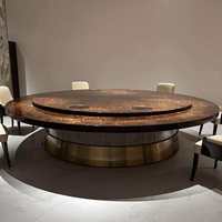 Table à manger moderne en bois massif, peinture noire et blanche, rotative, imperméable et durable, pour maison et villa, assemblage Jiangsu