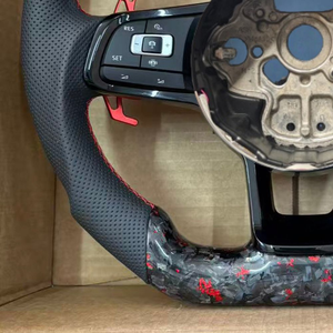 Volante de Fibra de Carbono Forjado Personalizado, Apto para Volkswagen Golf Mk7 7.5 GTI GTS GTD GTE R <span class=keywords><strong>Line</strong></span> <span class=keywords><strong>Polo</strong></span> GTI MK7 - Product Image 6