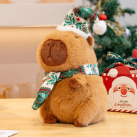 Série Capybara de Noël : Peluche super douce et festive, brodée, rembourrée en coton PP, idée cadeau