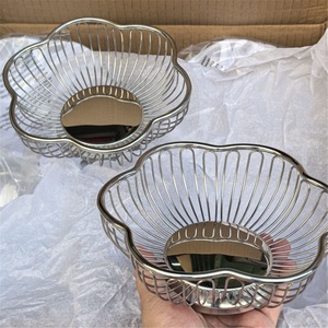 Nordic Light Luxury Iron Lacquer Finish Storage <b>Basket</b> for <b>Bread</b> Vegetable Classic Design Portable Living Room Coffee Table Use - Product Image 5