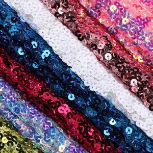 5mm Broderie Mousse Brodé Sequin Tissu Vêtements Robe <span class=keywords><strong>De</strong></span> Mariée pour La Décoration <span class=keywords><strong>De</strong></span> <span class=keywords><strong>Fond</strong></span> <span class=keywords><strong>De</strong></span> Fête - Product Image 2