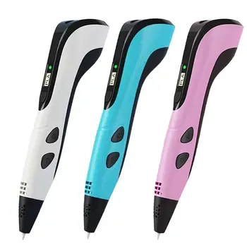 Stylo 3D pour enfants avec adaptateur secteur pour écran LCD compatible avec le jouet à filament PLA Cadeaux d'anniversaire de Noël pour enfants Stylo d'impression 3D