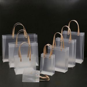 Frosted Waterproof Tote <b>Bag</b> Package Transparent Gift <b>Bag</b> Custom LOGO Clear PP <b>Shopping</b> <b>Bag</b> with Handle Custom logo - Product Image 6