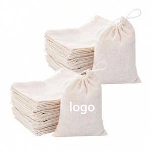 Bolsas de Muselina Beige con Cordón, Económicas y Ecológicas, para Guardar Té, Joyas, Velas, Multiusos, con Impresión de Logotipo - Product Image 1