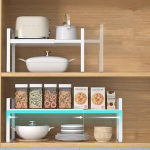 Étagère de rangement moderne en métal rétractable et réglable pour <span class=keywords><strong>four</strong></span> de cuisine et <span class=keywords><strong>micro</strong></span>-ondes - Product Image 3