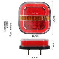 Feux arrière carrés à LED pour camions, camping-cars, feux indicateurs et feux latéraux de remorque