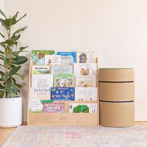 Estantería de Madera de Doble Cara para Niños, para Sala de Estar y Dormitorio, Diseño Moderno, Multifuncional, Expositor de Juguetes - Product Image 2