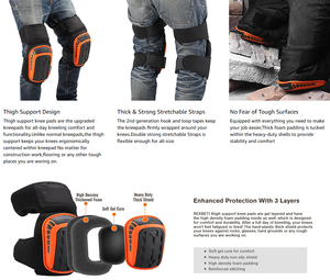 Sıcak satış profesyonel koruyucu donanım dizlik Brace jel diz koruma ağır Kneepads - Product Image 6