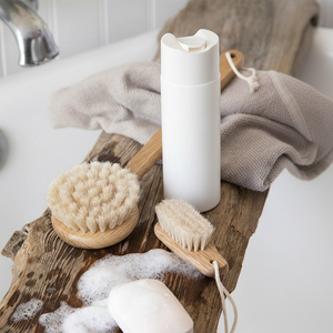 200ml 250ml biểu tượng màu sắc tùy chỉnh Trắng lật Top cap HDPE nhựa bóp Lotion chai container cho sữa tắm Kem dưỡng da - Product Image 4