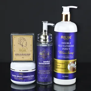 Fast Bleaching Skin Care Set (new) Brightening Soap Body Lotion Dark Spot Face cream Extreme Whitening for African Skin