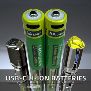 Biểu tượng tùy chỉnh cho USB Loại C Cổng của <span class=keywords><strong>Lithium</strong></span> ion có thể sạc lại pin 1.5V 2000mAh <span class=keywords><strong>AA</strong></span> và 660mAh AAA Công suất tái sử dụng - Product Image 3