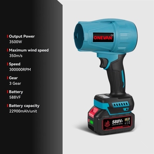 <span class=keywords><strong>Souffleur</strong></span> ONEVAN 3500W 3815 anti-poussière, pour feuilles et neige, 3 vitesses, industriel, sans fil, compatible avec la batterie <span class=keywords><strong>Makita</strong></span> <span class=keywords><strong>18V</strong></span> - Product Image 2