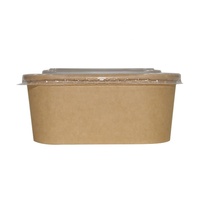 Boîte à lunch en papier kraft biodégradable à 100 %, fabriquée sur mesure, avec couvercle transparent en PP/PET pour l'emballage alimentaire, la cuisson et les plats à emporter