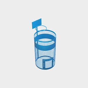 Contenedor de Basura Metálico BDB con Forma de Aro de Baloncesto, Centro de Recolección de Residuos para Parques al Aire Libre - Product Image 1