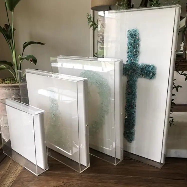 Hot Sale Factory Direct Customized Perspex House Kitchen Decorative Acrylic Shadow Box Frames Square Frame Display Box