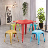 Chaises et tables de café en métal en bois durable et bon marché fabriqué en usine directe en Chine