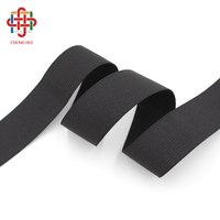 Vente en gros de ruban élastique fin antidérapant noir et blanc personnalisé de haute qualité, bande élastique plate tricotée, sangle pour chaise