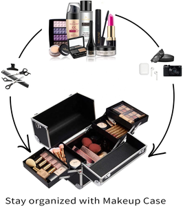 Estuche de <span class=keywords><strong>maquillaje</strong></span> profesional Caja de tocador cosmética de aluminio Estuche organizador de belleza Estuche de Tren 4 Bandeja Cerradura con cerradura Maleta de <span class=keywords><strong>maquillaje</strong></span> - Product Image 6