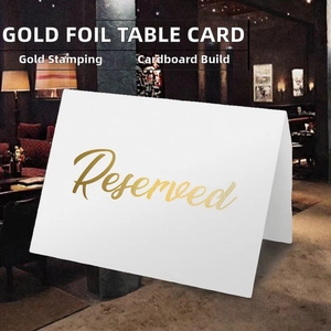 Segnaposto da Tavolo Bifacciale in Carta Dorata, Cartellini Reservati in Cartoncino Bianco per Feste e Ristoranti, Stampa Offset su Cartoncino - Product Image 2