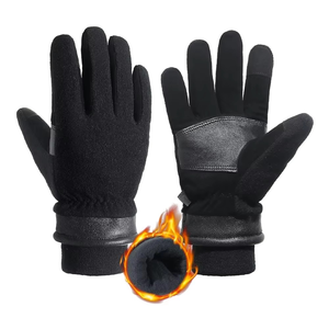 Gants de ski en cuir imperméables et isolés, design à doigts complets, protection UV, fermeture réglable à boucle auto-agrippante pour sports d'hiver et neige - Product Image 3