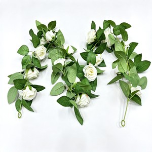 Guirlandes de roses artificielles Dx, blanc, champagne, pêche, rose, violet clair, bleu clair, 200g, décoration de mariage, décoration de la maison, à suspendre au sol ou au mur - Product Image 1