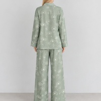 Pyjamas élégants pour femme, impression personnalisée, légers, respirants, en coton et lin, grandes tailles, vêtements de nuit pour femme