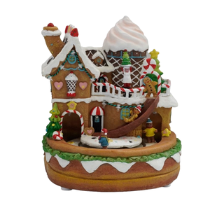 Hand Painted Resin <b>Gingerbread</b> House 8 Song Musical LED Lighted Christmas Village Holiday <b>Decoration</b> 2026 - Product Image 3
