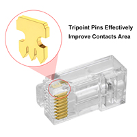 Connecteurs réseau 8P8C RJ45 à prix d'usine pour câbles Cat5, Cat5e, Cat6