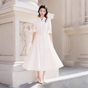 chinese dress ladies Women's Spring Wrap Maxi Dress Floral V Neck Long Sleeve Wedding Guest  Party Casual Chiffon Dress Beige S at Amazon Women's Clothing store