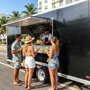 Nouvelle remorque de cuisine mobile extérieure, fermée, pour la vente de nourriture et de barbecue, certifiée CE DOT, à vendre - Product Image 2