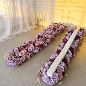Decoración Moderna para Fondo de Boda, Arreglo Floral para Escenario, Accesorios, Camino de Mesa de Flores de Seda Azul Polvoriento para Eventos - Product Image 5