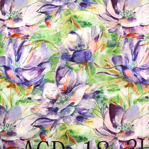 Tissu floral soyeux de luxe en satin de polyester Charmeuse spandex doux imprimé tropical personnalisé pour robe - Product Image 5