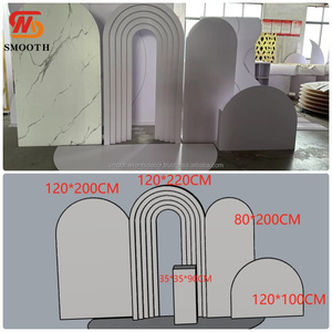 ฉากหลังงานแต่งงานแบบกำหนดเองได้ ผลิตจาก PVC สีขาว พร้อมซุ้มอะคริลิคสำหรับตกแต่งงานเลี้ยงฉลองต่างๆ เช่น งานเลี้ยงฉลองทารก - Product Image 5