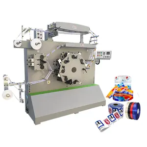 Automatic Narrow Fabric Washable cotton label Flexo Printer, thermal transfer Ribbon Flexographic Printing Machine