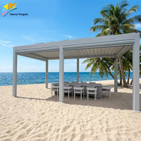 Pergola rétractable en aluminium pur 8x8 à lames orientables, structure extérieure imperméable pour jardin, patio et cour arrière