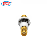 Adaptador RF de 18 GHz con Conexión a Tierra Aislada, Chapado en Oro, Conector SMA Hembra para Montaje en Panel, Adaptador de Conector SMA Hembra