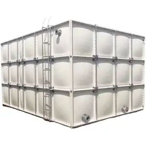 Gran oferta, tanque de almacenamiento de agua de lluvia Rectangular de fibra de vidrio GRP FRP de 100000 litros en Malasia, tanque de agua de grado alimenticio usado, precio barato