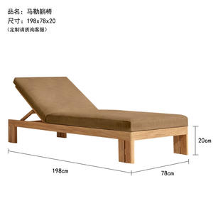 Lit de salon moderne en bois de teck massif pour l'extérieur, imperméable et résistant au soleil pour piscine, plage, jardin, hôtels et parcs - Product Image 5