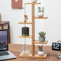 Rak Display kayu bambu Modern, alat pemotong keramik kompak dan pengatur penyimpanan untuk rumah kantor dapur