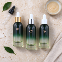 Flacon compte-gouttes en verre vert dégradé à fond épais 30 ml pour sérum, huile essentielle, emballage cosmétique de luxe