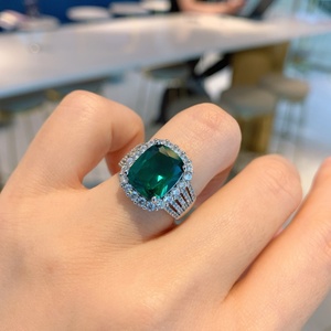 Vintage Fashion Jewelry Eco-friendly Copper 10*12mm Multicolor Cubic Zirconia Gemstone <b>Rings</b> Sparkly for Women Statement Gift - Product Image 4