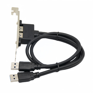 สายต่อขยาย USB 3.0 แบบสองพอร์ต ชาย-หญิง พร้อมขายึดสำหรับแผงด้านหลังเคสคอมพิวเตอร์ - Product Image 2