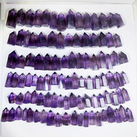 Tour de cristal d'améthyste brésilienne en diamant, technique de mosaïque de pierres brutes, poli, cadeau DIY, mascotte, livraison directe du fabricant
