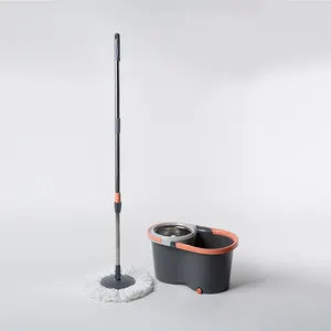 Mopa giratoria de algodón, fregona de limpieza fácil de limpiar, manos libres, para suelo perezoso, 360