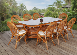 Juego de Comedor de Ratán Moderno JAVA para Uso Comercial en Hoteles y Restaurantes, Muebles de Restaurante, Mesa Larga No Plegable para Interiores/Exteriores - Product Image 4