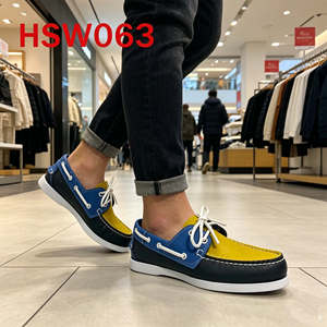 ZYF, Zapatos Náuticos Casuales Antideslizantes para Caminar por el Barrio, de Larga Duración, con Suela de Goma Resistente, Zapatos Tipo Mocasín de Moda para Niños HSW063 - Product Image 1