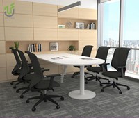 Table de conférence moderne en MDF IULTRA Oak pour salle de réunion, mobilier de bureau, hôtel et école, qualité commerciale, respectueuse de l'environnement