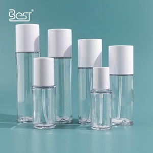 Emballage de toner de <span class=keywords><strong>poche</strong></span> de bouteille de sérum pour les <span class=keywords><strong>yeux</strong></span> vides 30ml 1oz conteneur de bouteille de fond de teint transparent avec pompe à lotion blanche - Product Image 2