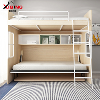 Combinaison supérieure inférieure de lit haut bas multifonctionnel en bois invisible pour mère enfant lit superposé pour enfant lit mezzanine avec bureau