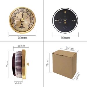 Barómetro Mecánico de Metal de 70 mm con Función de Reloj para Monitoreo del Clima Doméstico con Medidor de Presión de Aire y Hora - Product Image 6